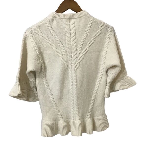 Kate Spade New York Neutral Pullover Knit White Cable Knit Sweater - Picture 7 of 13